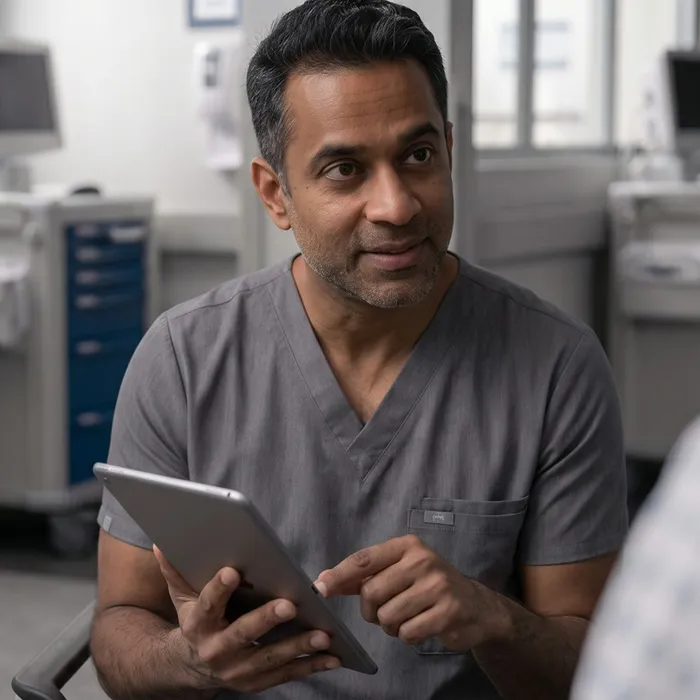 Healthcare support AI agent interface